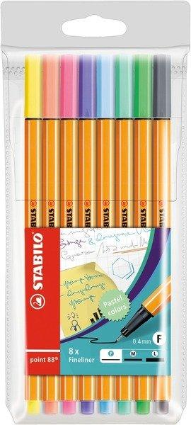 STABILO STABILO Fineliner Point 88 88/8-01 8er Etui Pastellfarben  