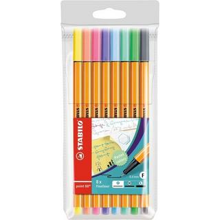 STABILO STABILO Fineliner Point 88 88/8-01 8er Etui Pastellfarben  