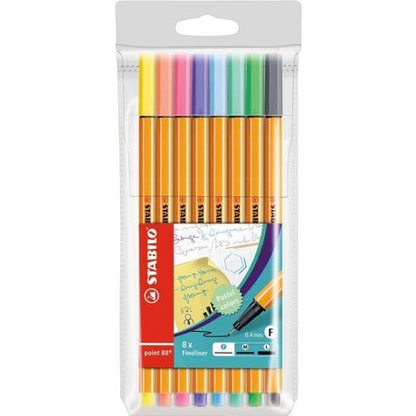 STABILO STABILO Fineliner Point 88 88/8-01 8er Etui Pastellfarben  