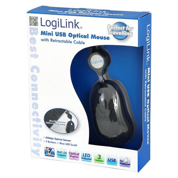 LogiLink  ID0016 souris Ambidextre USB Type-A Optique 800 DPI 