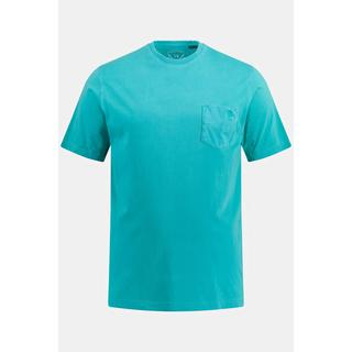 JP1880  T-shirt avec col rond et manches courtes, poche sur la poitrine 