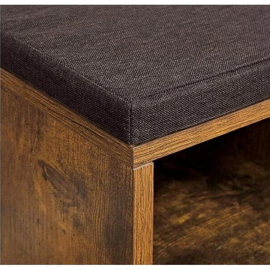 Pricenet Glänzende Schuhbank mit Netzregalen und Kissen  