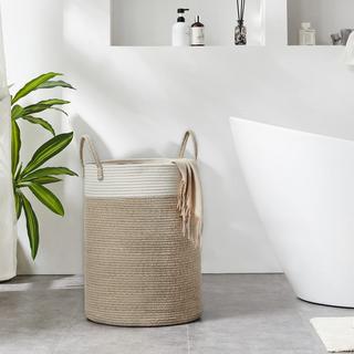 Alopini Panier de Rangement pour Jouets Collecteur de Linge Tressé avec Poignée Fait à la main  