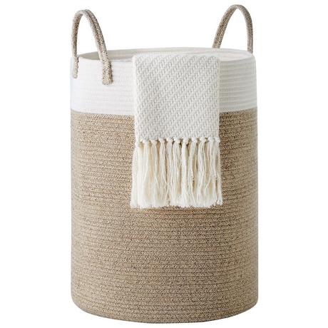 Alopini Panier de Rangement pour Jouets Collecteur de Linge Tressé avec Poignée Fait à la main  