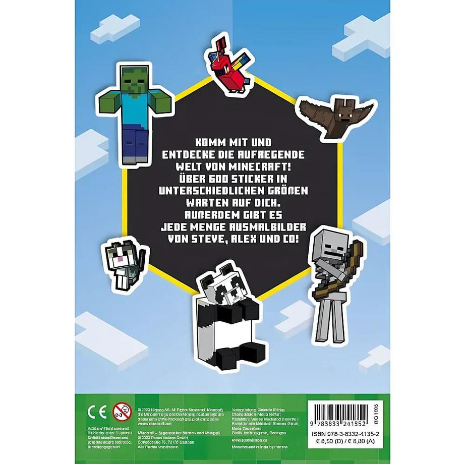 Minecraft: Superstarker Sticker- und Malspaß Panini Gebundene Ausgabe 
