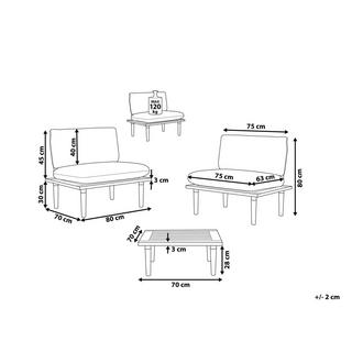 Beliani Ensemble de salon avec table en Bois d'acacia certifié FSC® Moderne FRASCATI  