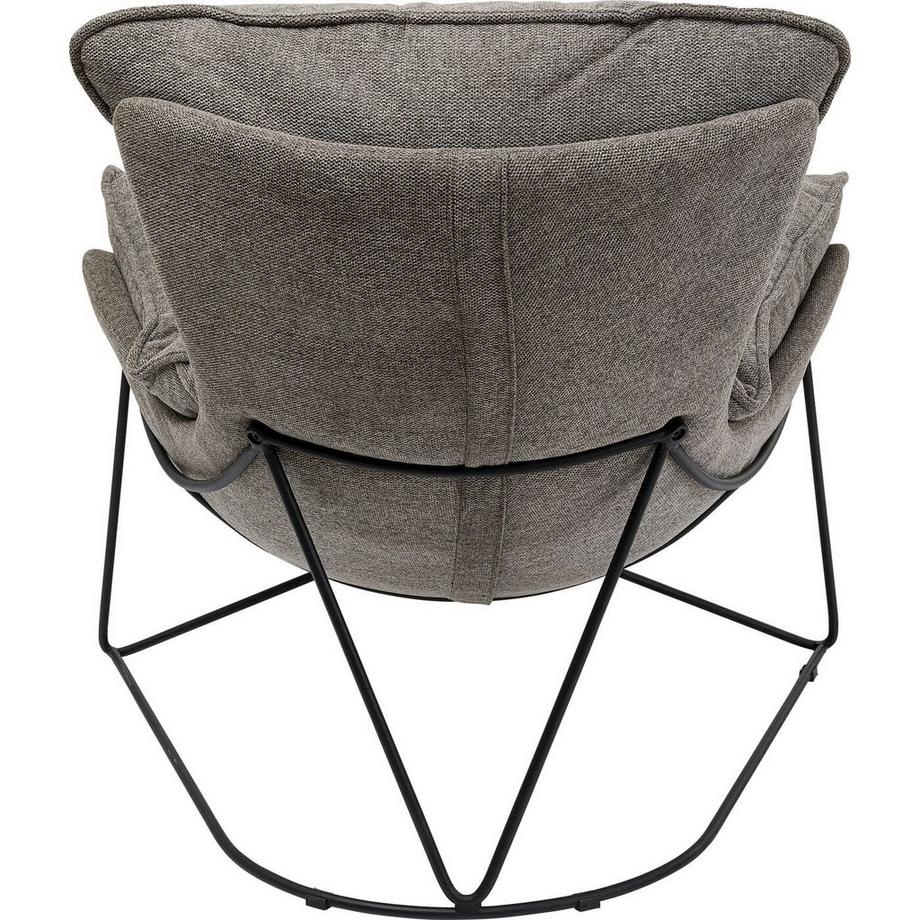 KARE Design Fauteuil avec tabouret Snuggle gris (2 pièces)  