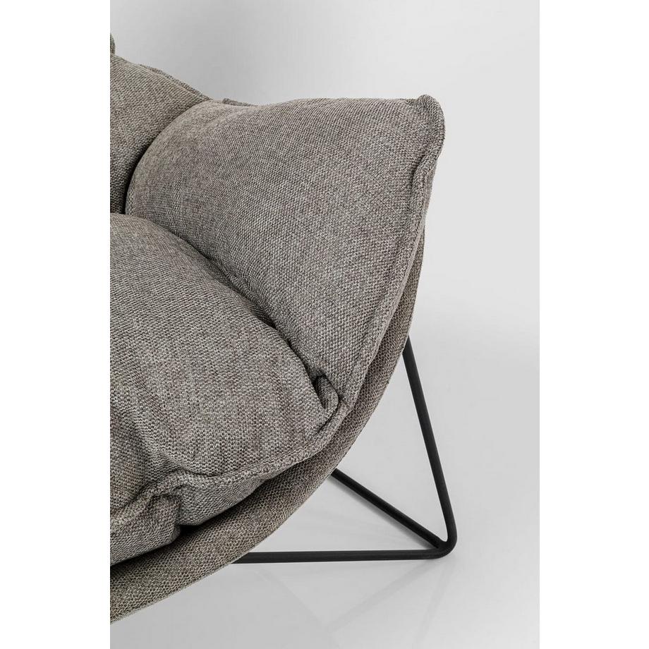 KARE Design Fauteuil avec tabouret Snuggle gris (2 pièces)  