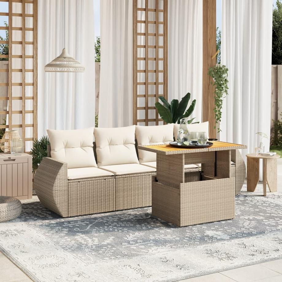 VidaXL Ensemble de canapés de jardin rotin synthétique  