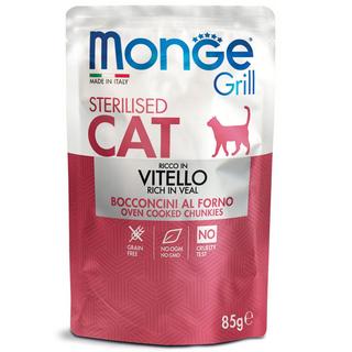 Monge  Griglia per gatto sterilizzata con vitello - Multipack 