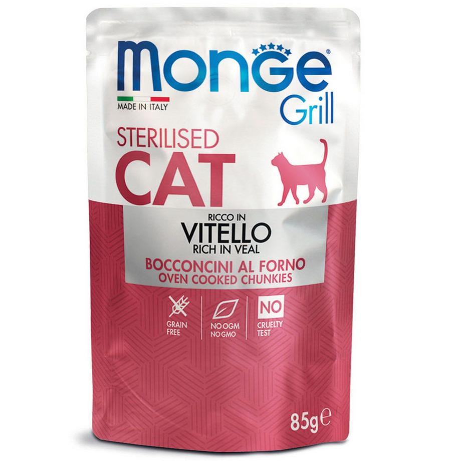 Monge  Cat Grill Sterilized Kalb - Multipack 
