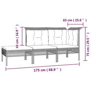 VidaXL set mobili da giardino Polirattan  