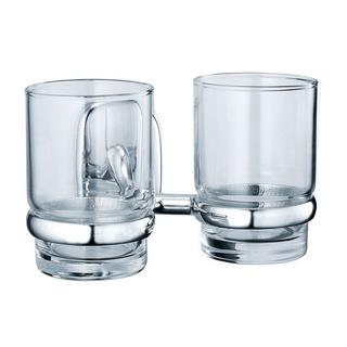 NAPOLI Porte-verre double chromé  