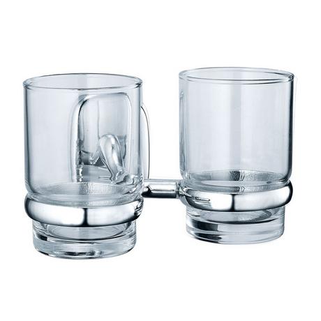 NAPOLI Porte-verre double chromé  