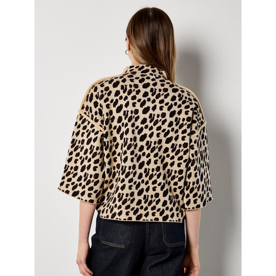 APRICOT T-shirt in maglia con stampa animalier  