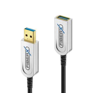 FiberX  FX-I650-012 USB Kabel 12 m USB 3.2 Gen 1 (3.1 Gen 1) USB A Schwarz, Silber 