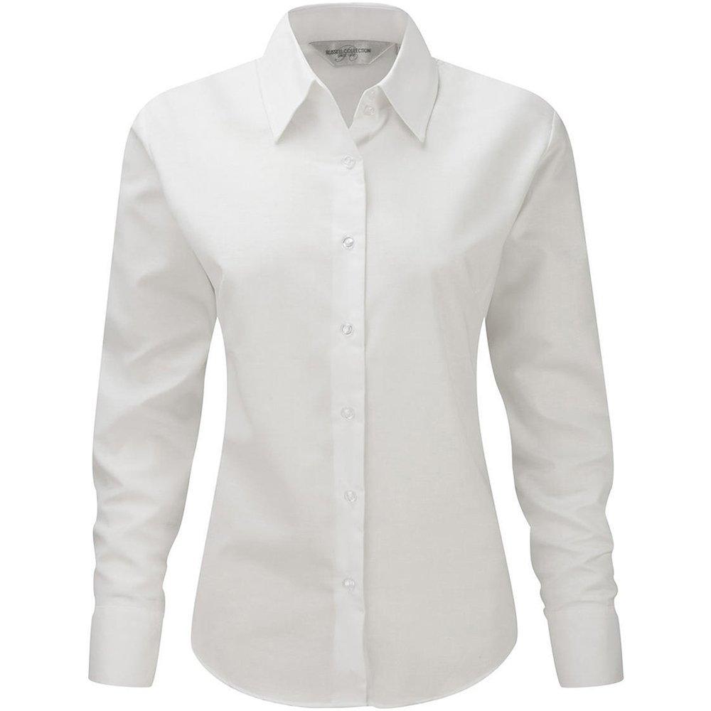 Image of Collection Easy Care Oxford Bluse, Langarm Damen Weiss XS