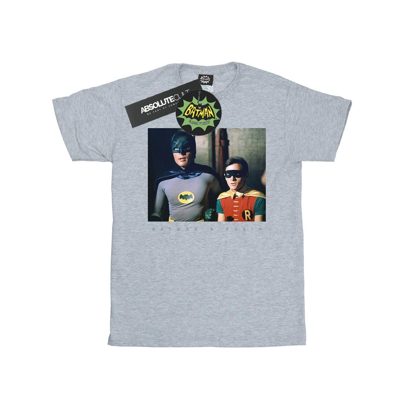 Image of Batman Tv Series Dynamic Duo Photograph Tshirt Damen Grau S