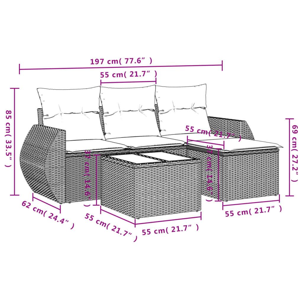 VidaXL Ensemble de canapés de jardin rotin synthétique  