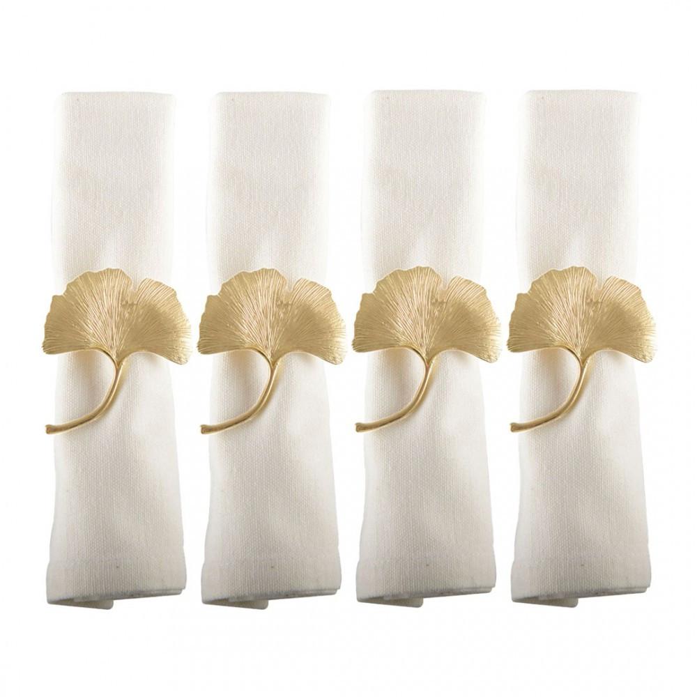 Image of Serviettenringe Ginkgo Gold - Packung Mit 4 Unisex ONE SIZE