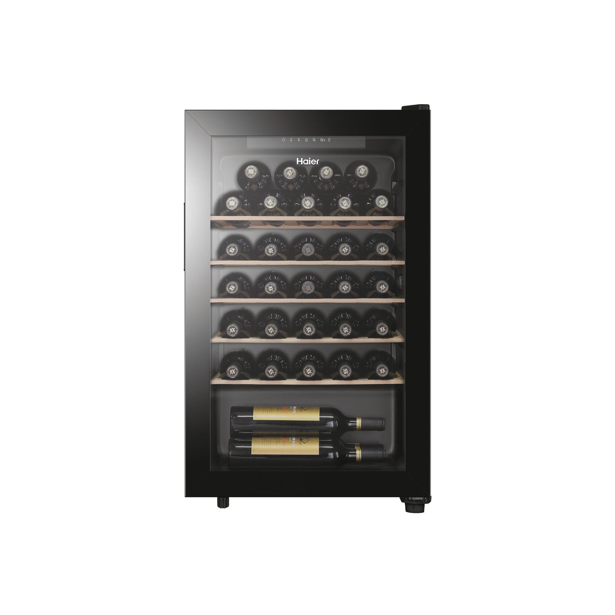 Haier Haier Wine Bank 50 Serie 3 HWS33GG Refroidisseur de vin compresseur Pose libre Noir 33 bouteille(s)  