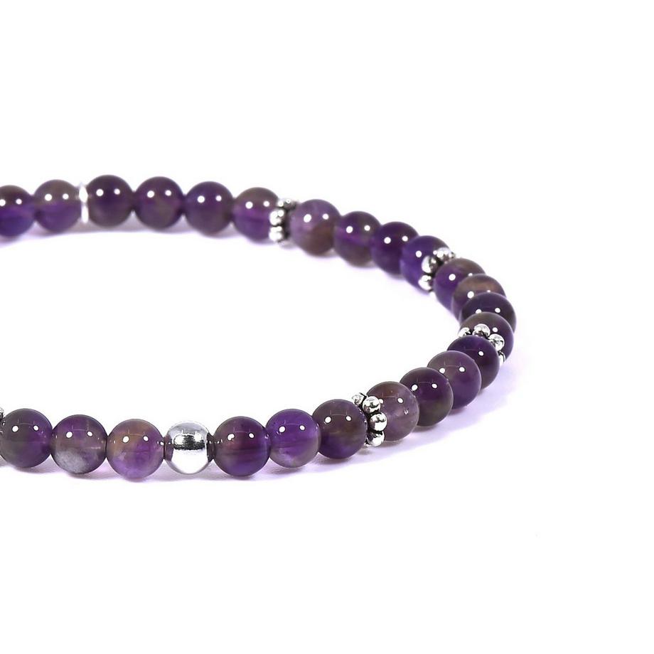 Balibay  Amethista  Stretch Armband mit Amethyst & Silber 