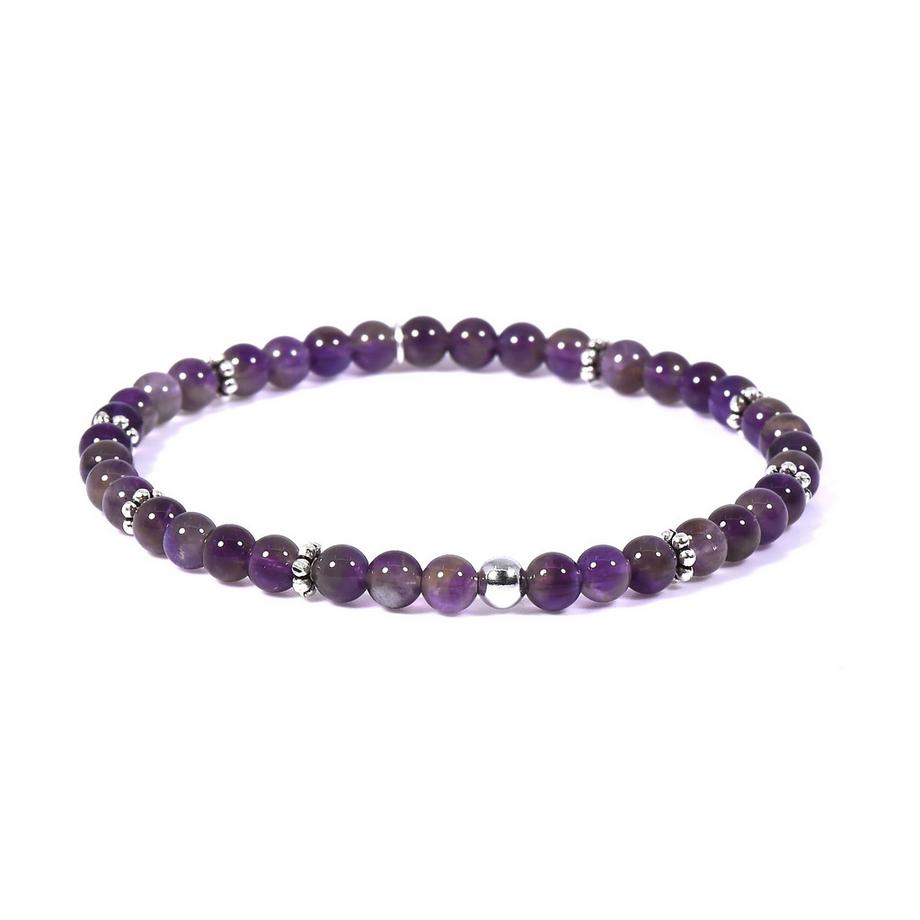 Amethista  Stretch Armband mit Amethyst & Silber