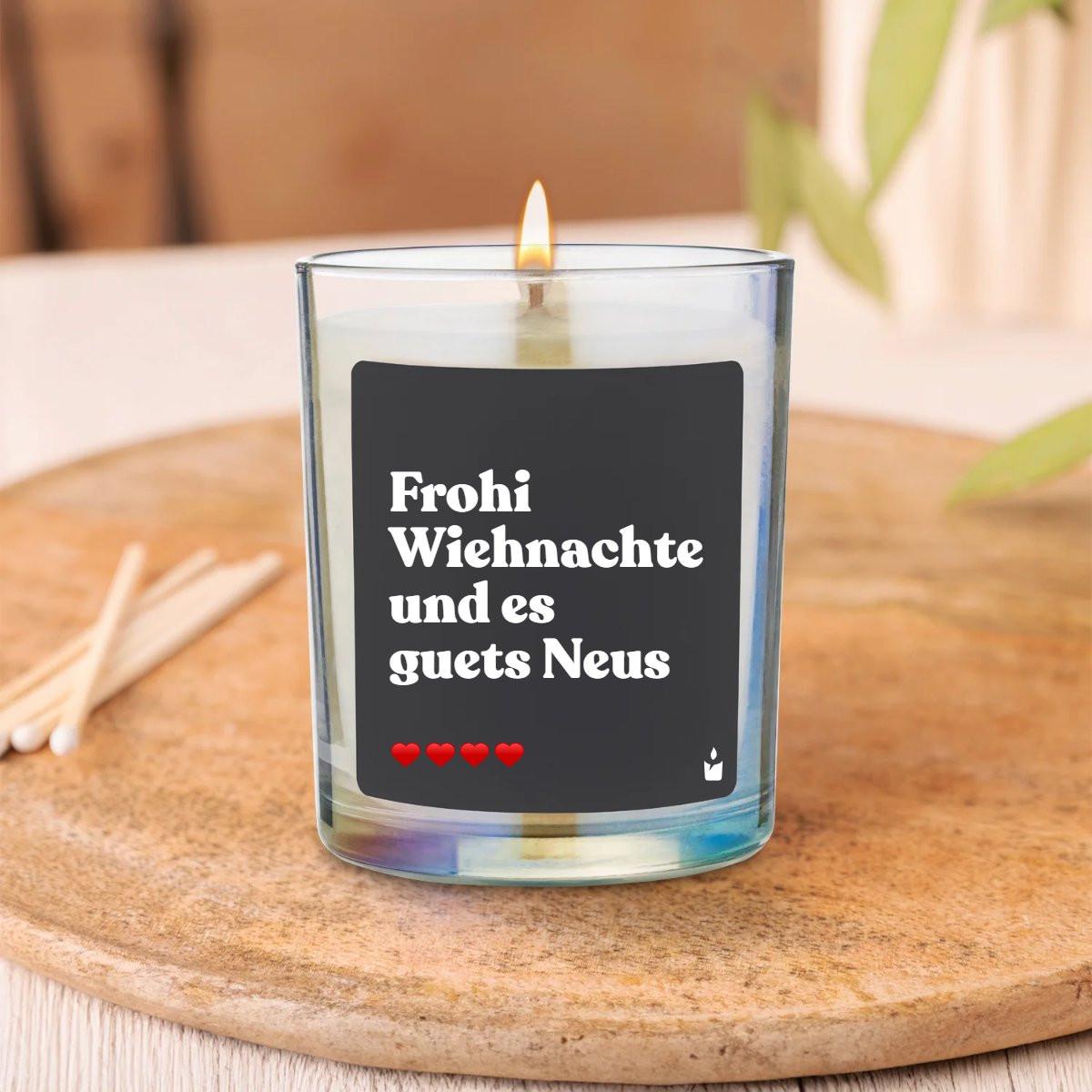 CandleHand Bougie Parfumée Flowery Frohi Wiehnachte und es guets Neus  