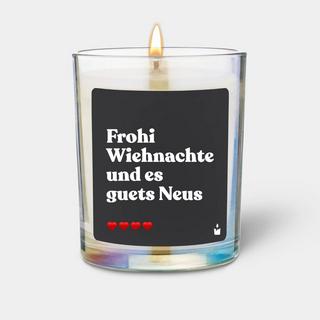 CandleHand Bougie Parfumée Flowery Frohi Wiehnachte und es guets Neus  