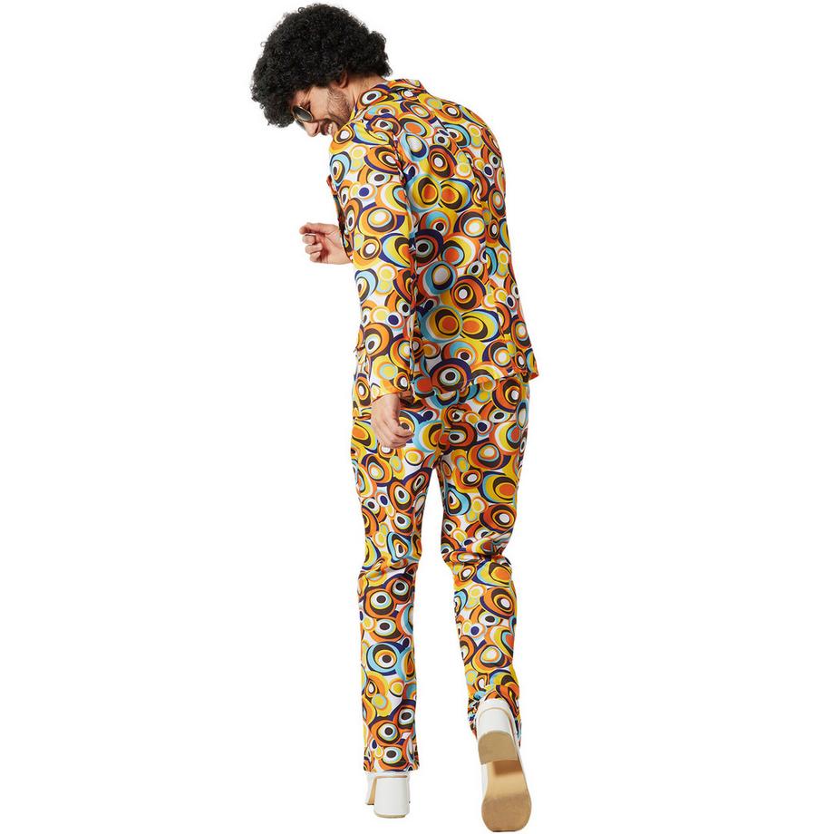 Tectake  kostüm  70er Jahre Disco Retro-Kreis-Muster 