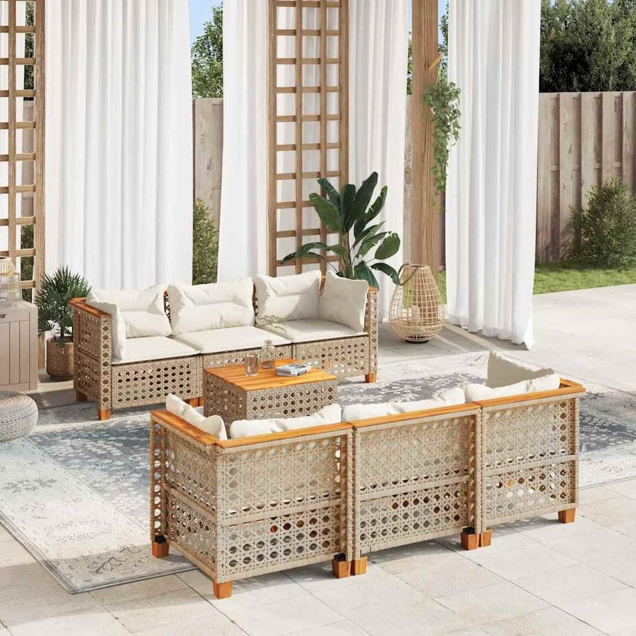VidaXL set divano da giardino Polirattan  