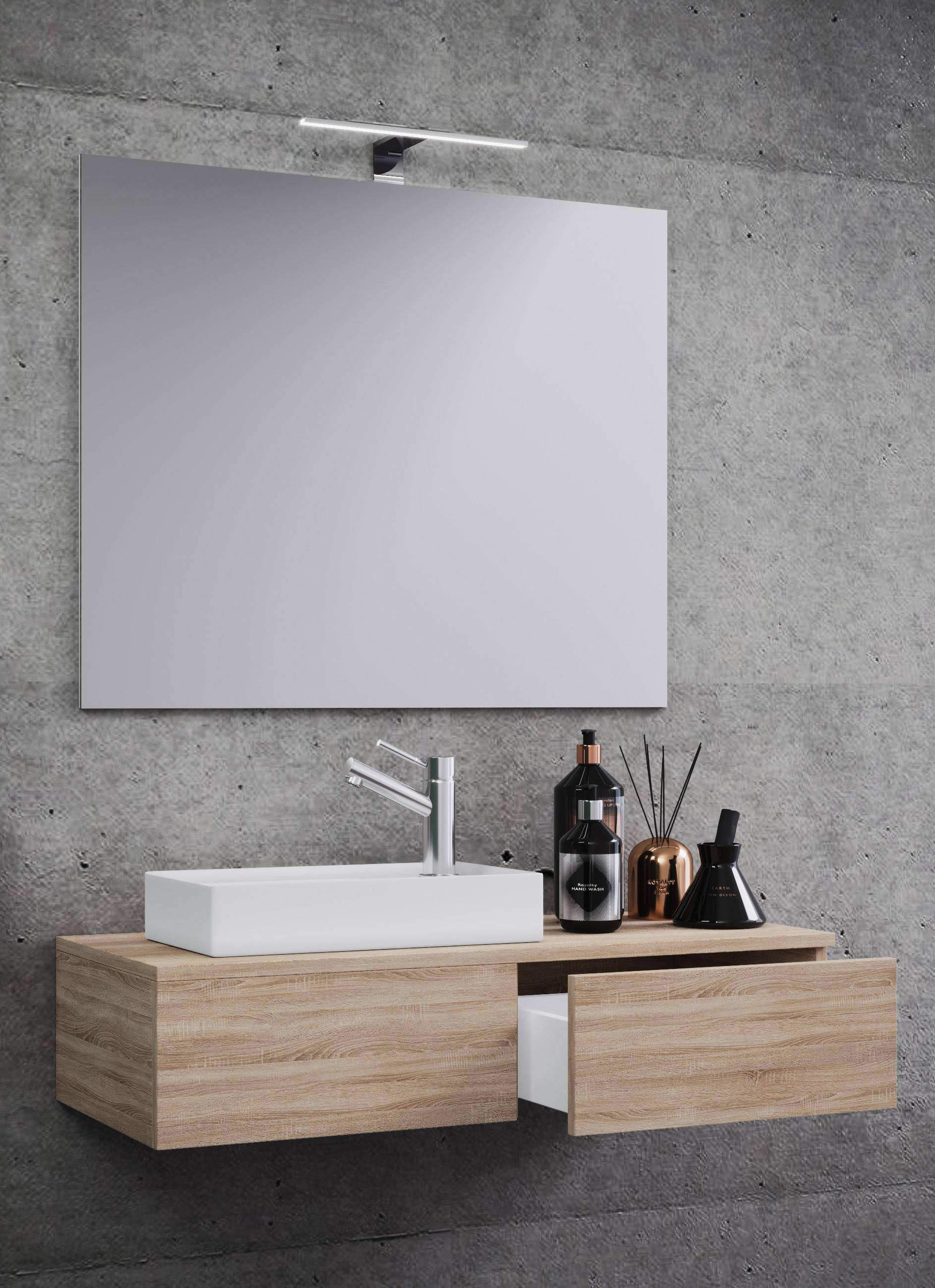 VCM 3-tlg Badmöbel Set Gäste WC Gästebad Waschplatz Waschtisch klein schmal Gudas SP  