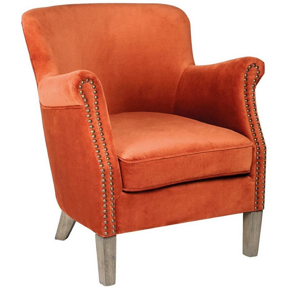 Blanc d'Ivoire Sessel Claude Samt kupferorange  