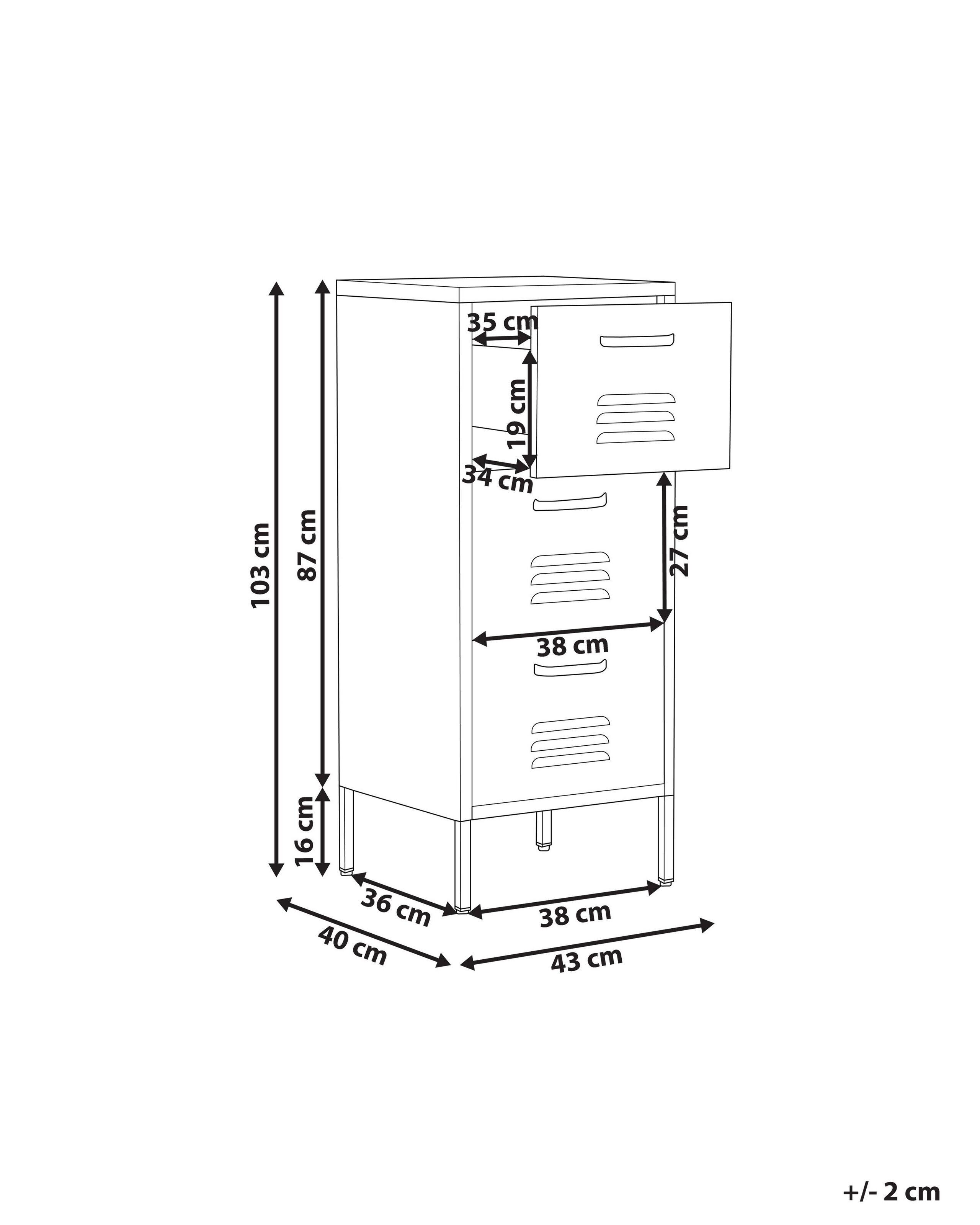 Beliani Armadietto da ufficio en Acciaio Industriale WOSTOK  