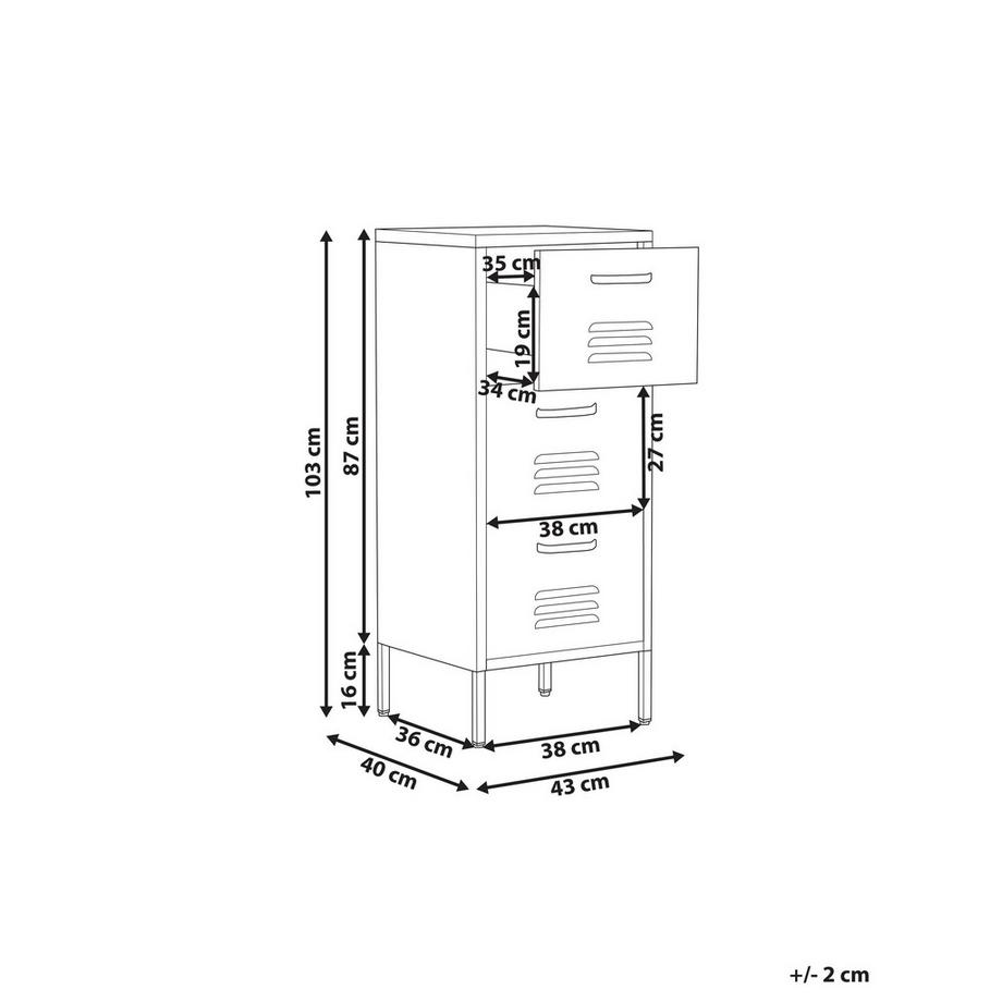 Beliani Meuble de rangement en Acier  WOSTOK  