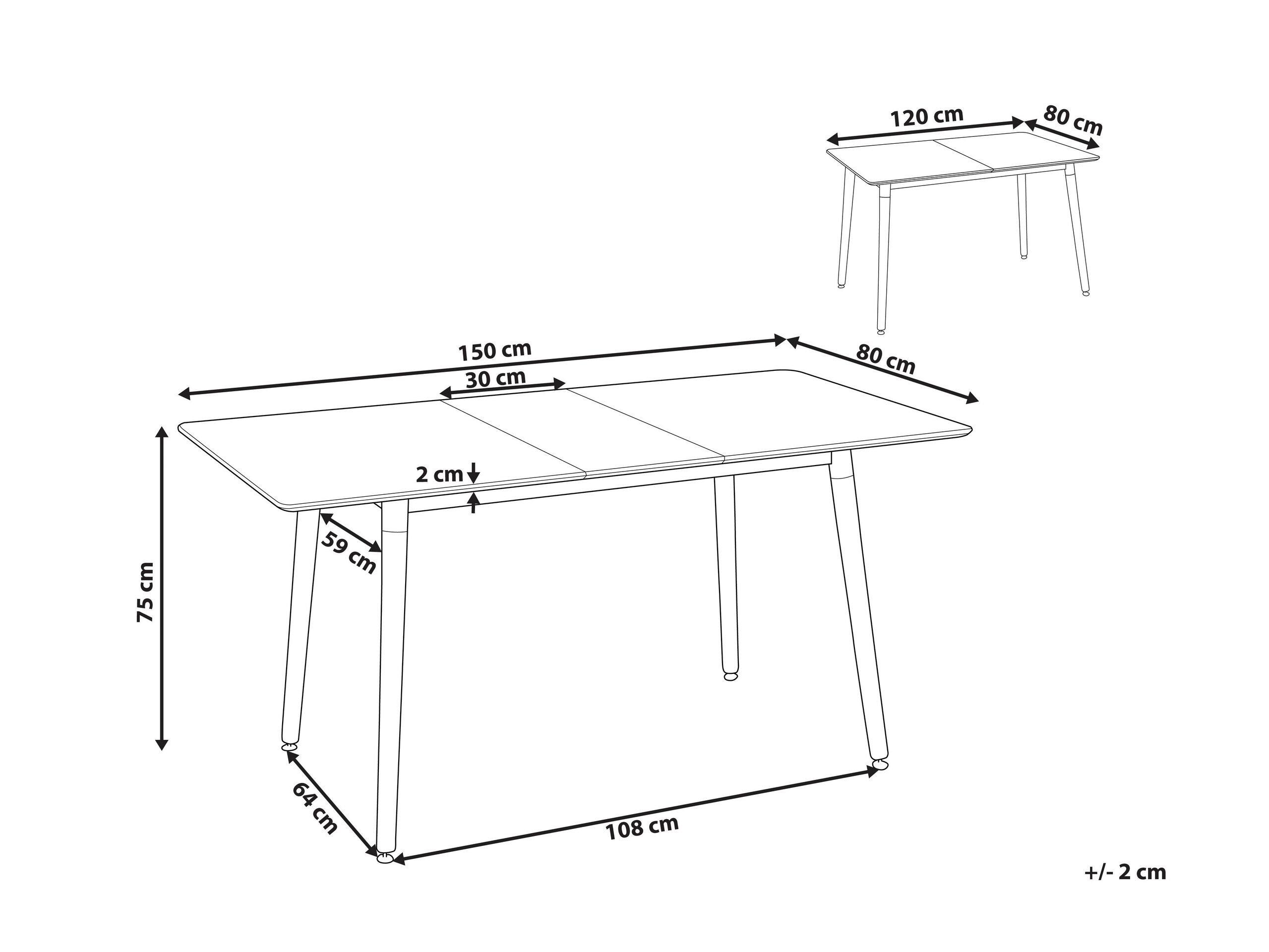 Beliani Table de repas en MDF Traditionnel MIRABEL  