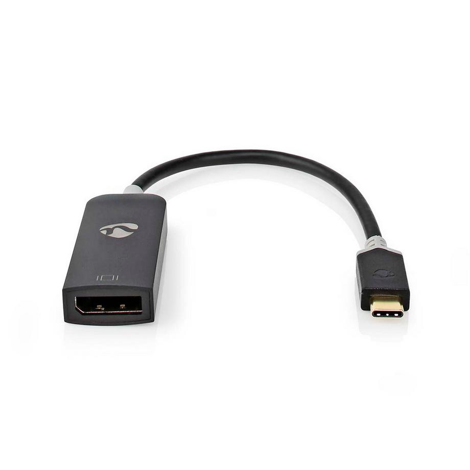 Nedis  Adaptateur USB-C™ | USB 3.2 Gen 1 | USB-C™ mâle | DisplayPort femelle | 8K@30Hz | 0.20m | Rond | Plaqué or | PVC | Anthracite | Boîte avec fenêtre 