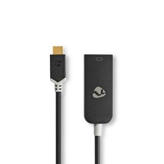 Nedis  Adaptateur USB-C™ | USB 3.2 Gen 1 | USB-C™ mâle | DisplayPort femelle | 8K@30Hz | 0.20m | Rond | Plaqué or | PVC | Anthracite | Boîte avec fenêtre 