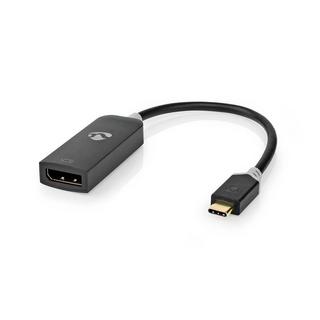 Nedis  Adaptateur USB-C™ | USB 3.2 Gen 1 | USB-C™ mâle | DisplayPort femelle | 8K@30Hz | 0.20m | Rond | Plaqué or | PVC | Anthracite | Boîte avec fenêtre 