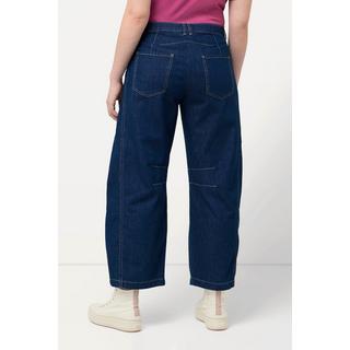 Ulla Popken  Jeans, weites Bein, Ziernaht, Elastikbund, Biobaumwolle 