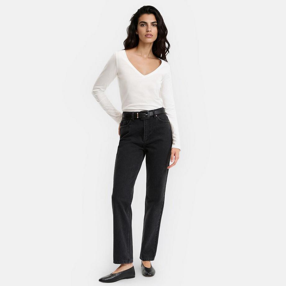 La Redoute Collections Bio-Baumwolle Langarm V-Ausschnitt Shirt  