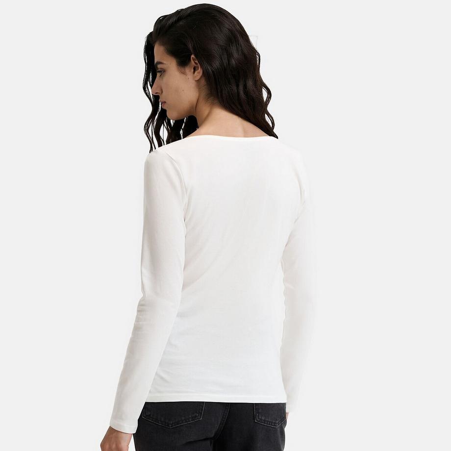 La Redoute Collections Bio-Baumwolle Langarm V-Ausschnitt Shirt  