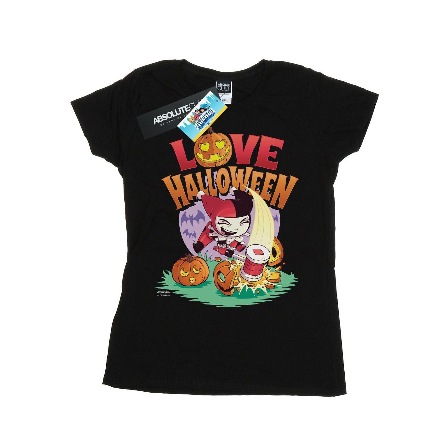 Image of Super Friends Harley Quinn Love Halloween Tshirt Damen Schwarz S