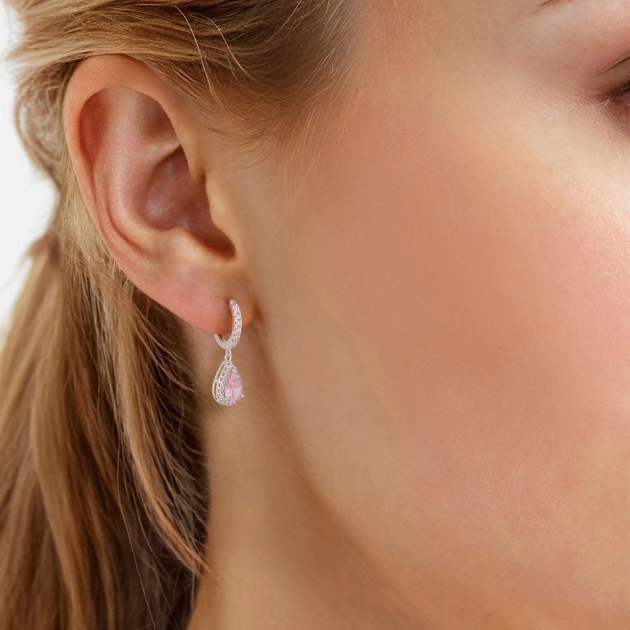 Glanzstücke München  Creolen Sterling Silber Zirkonia pink 