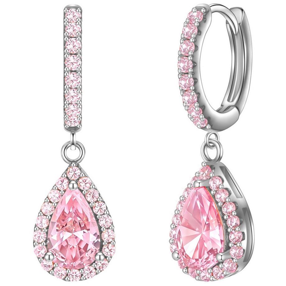 Creolen Sterling Silber Zirkonia pink