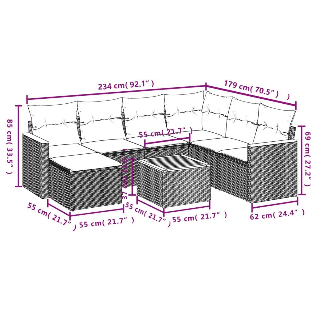 VidaXL Ensemble de canapés de jardin rotin synthétique  