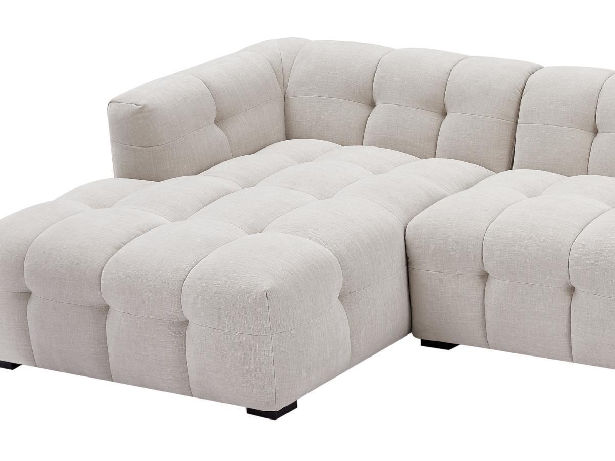 PASCAL MORABITO Ecksofa - Ecke links - melierter Stoff - Beige - DILOME von Pascal Morabito  