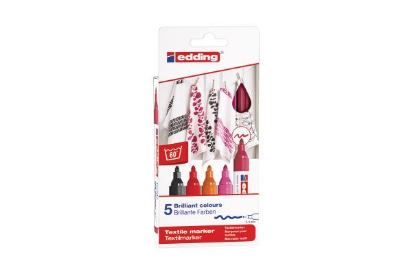 Edding EDDING Textilmarker 4500 3949 Warm Color 5 Stück  