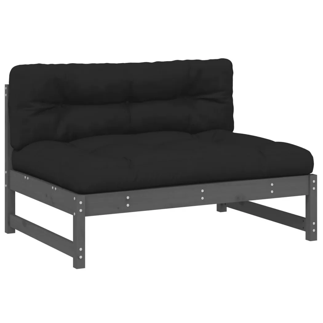 VidaXL - Mittelsofa kiefernholz, One Size, Grau