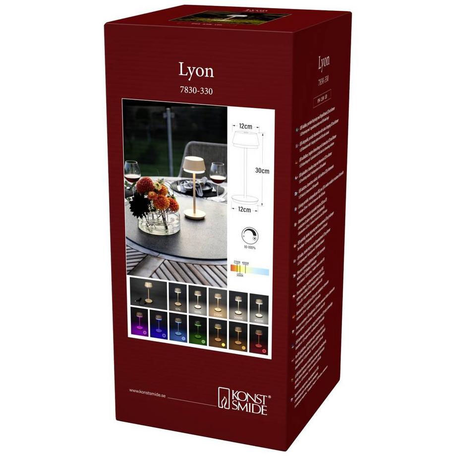 Konstsmide Lampe de table à LED USB de Lyon sable  